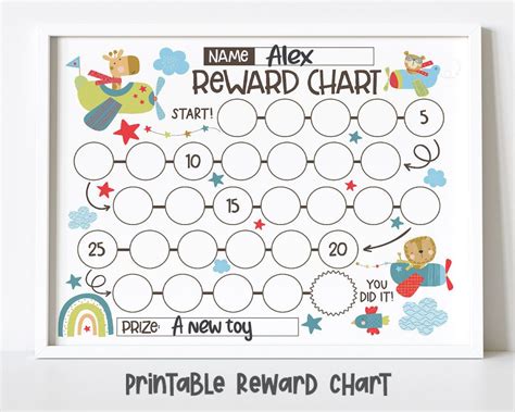 Animals Pilot Adventure Reward Chart For Kids Simple Kids Etsy