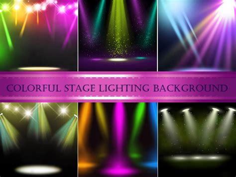 Colorful Stage Lighting Background Colorful Spotlight Etsy