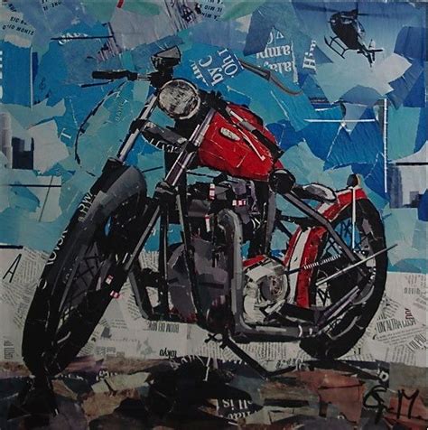 Art Motorcycle Collages Bikers Cafe Искусство Художественные