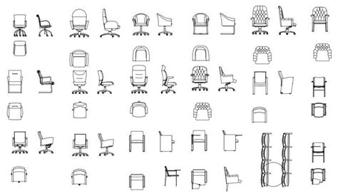 Creative Multiple Chair Elevation Blocks Cad Drawing Details Dwg File