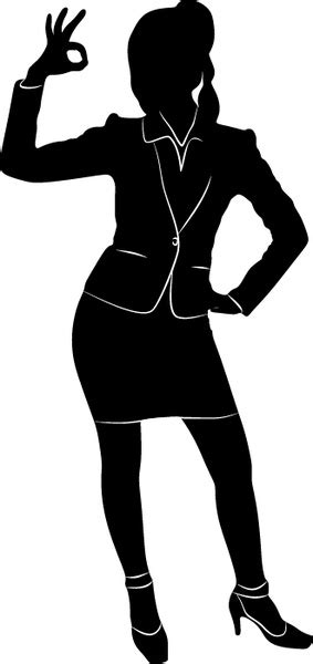 Professional Women Vector Silhouettes Set Free Vector In Encapsulated
