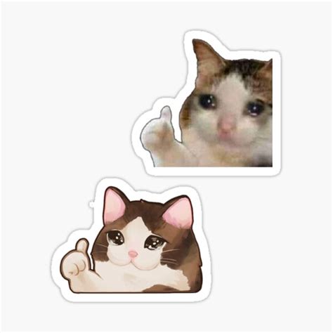 Thumbs Up Sad Cat Meme Ok Cat 3 Sticker Meme Lolcat Ph