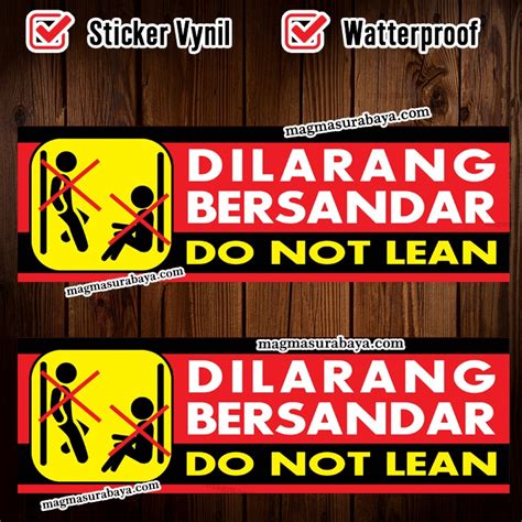 Jual Stiker DiLarang Bersandar Magma Surabaya Shopee Indonesia