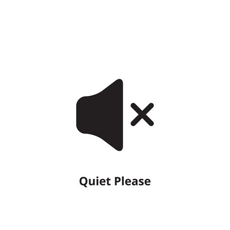 Quiet Please Icon On White Background Keep Silence Symbol Silent Mode