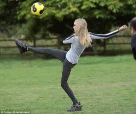 Cara Delevingne Shows Off Her Silky Footballing Skills On The Set Of