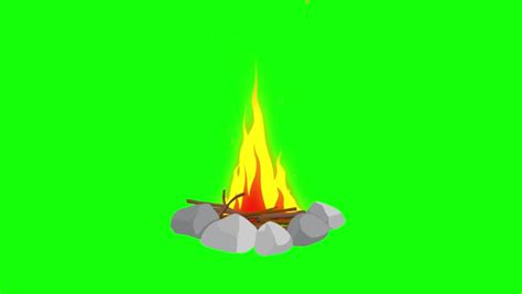 Stock Video Of Animation Bonfire On A Green Background 14968852
