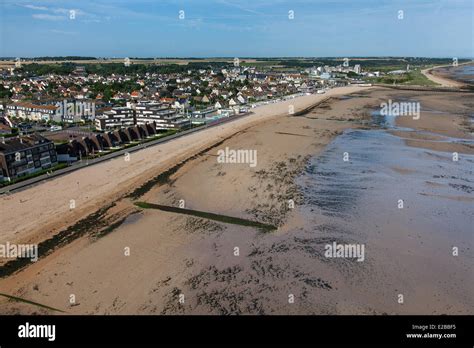 France Calvados Courseulles Sur Mer Juno Beach Aerial View Stock