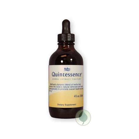Biopure Quintessence 4 Oz Liquid Herbal Tinctures Organic Apple