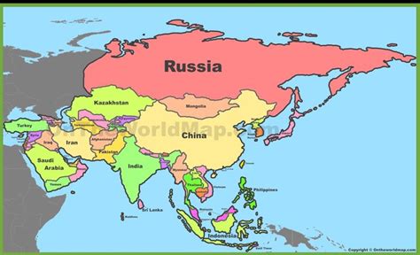 Russia China India With Images Asia Map World Map With Countries