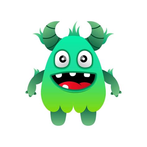 Cute Vector Green Monsters Design Mascot 13930506 Vector Art At Vecteezy