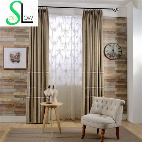 New Concise High Grade Thick Woven Linen Jacquard Curtain Fabric