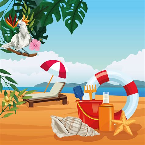 Summer Vacations And Beach Cartoons 689943 Vector Art At Vecteezy