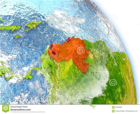 Venezuela On Model Of Earth Stock Illustration Illustration Of Focus