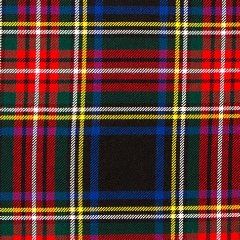 Stewart Black Modern Heavy Weight Tartan Fabric Lochcarron Of Scotland