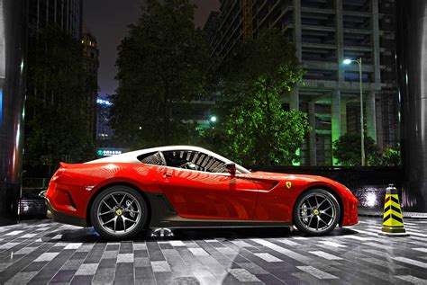 Wallpaper City Night Building Red Sports Car Performance Car