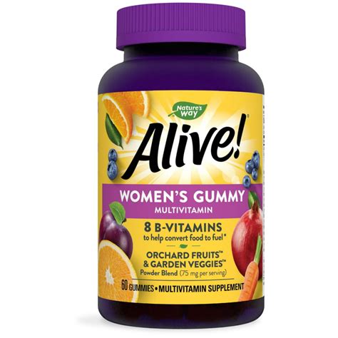 Natures Way Alive Womens Gummy Multivitamin B Vitamins Mixed Berry
