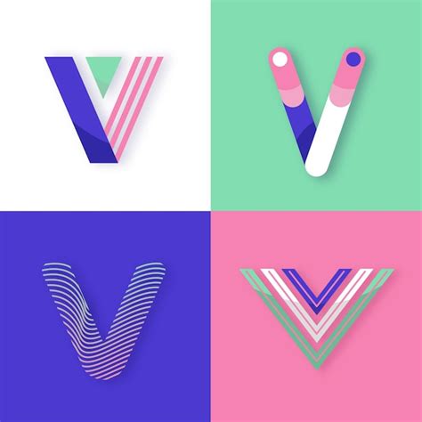 V Logo Collectie Premium Vector