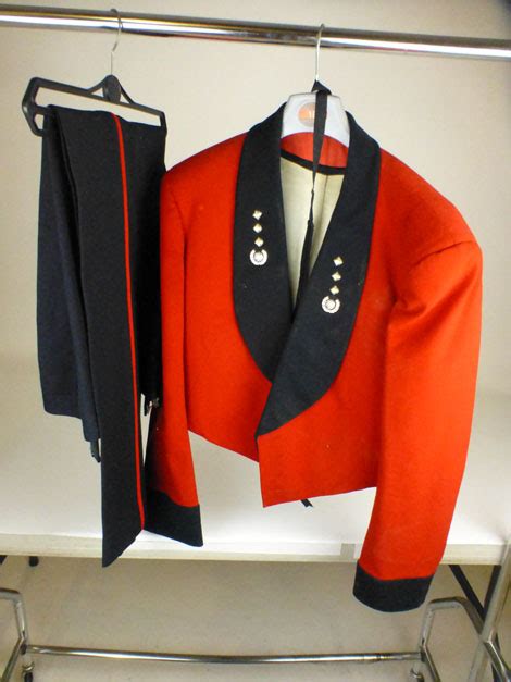 A Royal Marines Red Mess Dress Uniform To Include Red Dinner Jacket