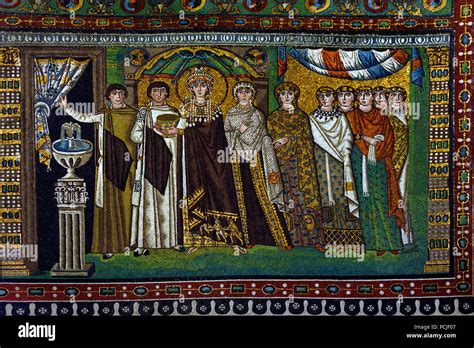 Byzantine Empress Theodora Byzantine Mosaics In The Basilica Of San