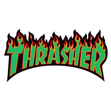 Thrasher Magazine Large Flames Sticker Large 55 X 1025 Green