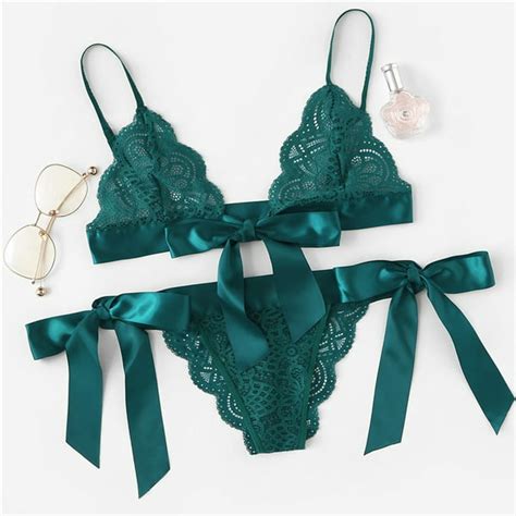 Valentines Day Surprise Womens Sexy Lingerie Set Cosplay Bow Lace 3