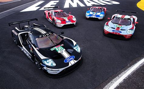 24h Du Mans 2019 Les Ford Gt Avec Leurs Couleurs Historiques L