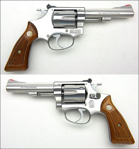 Smith And Wesson Sandw Model 63 Kit Gun Stainless Steel Revolver 22 Lr