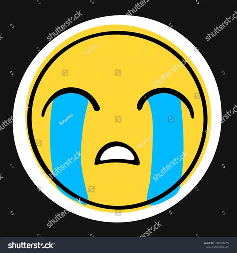 Loudly Crying Face Emoji Vector Illustration Stock Vector Royalty Free