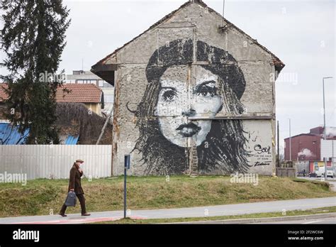 mural of women called soul 2 for the girls of sisak on an old building designed by robin