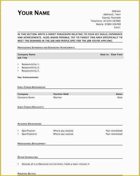 Free Printable Fill In The Blank Resume Templates Of Resume Format