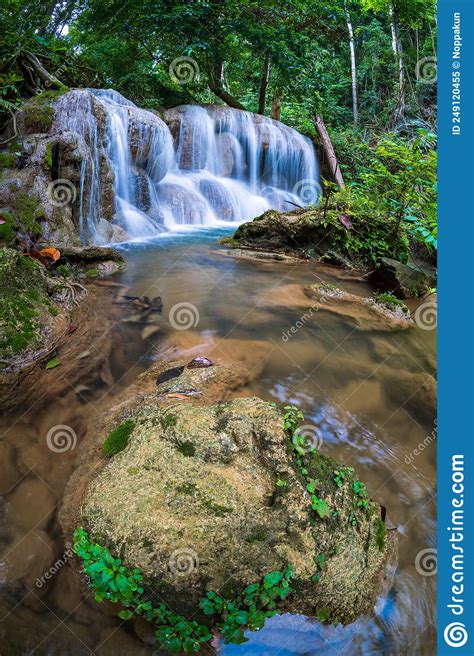 Waterfall In Deep Forest Of Krabithailand Stock Image Image Of