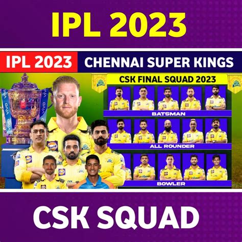 Ipl 2023 Chennai Super Kings Final Squad Csk Full Squad For Ipl