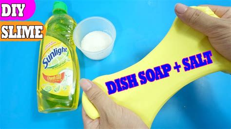No Glue Slime How To Make Dish Soap Slime Only Dish Soap And Salt