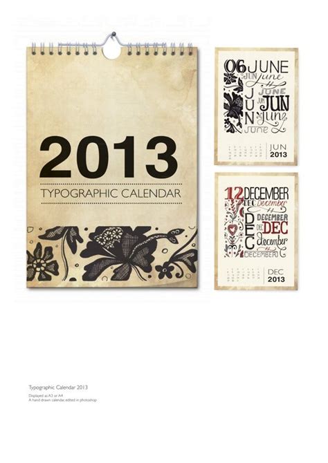Typographic Calendar By Hayley Mcmurray Via Behance Calendar Design