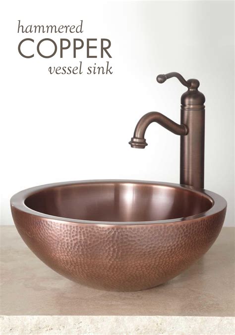 Casalina Double Wall Hammered Copper Vessel Sink Copper Vessel Sinks Vessel Sink Bathroom