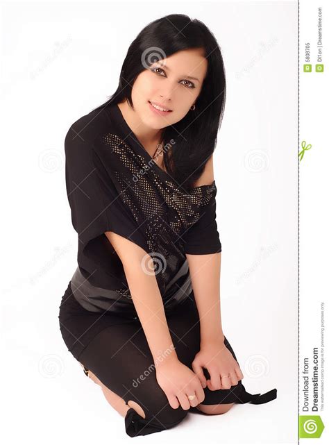 Girl Sitting On Her Knees Stock Image Image Of Graceful
