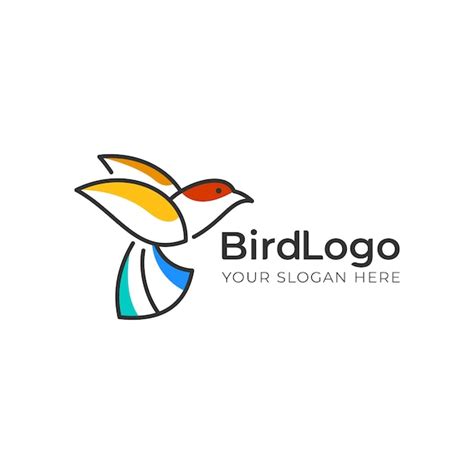 Premium Vector Abstract Colorful Bird Logo Monoline Vector Template