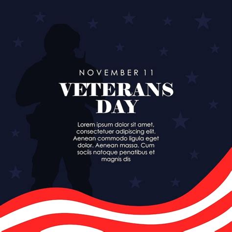 Premium Vector Veterans Day Poster Template Vector Flat Design