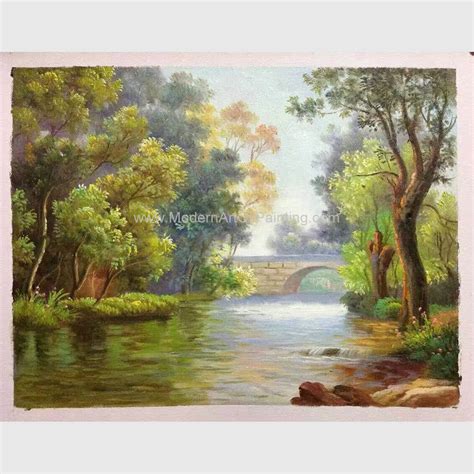 Abstract Original Oil Landscape Paintings Oak Green Tree