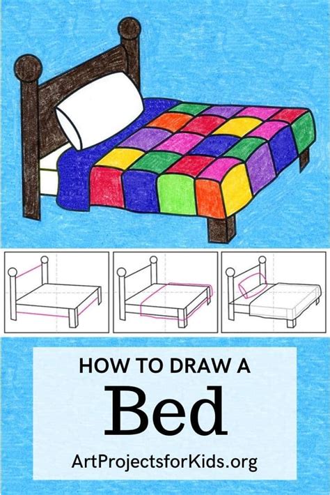 Easy How To Draw A Bed Tutorial · Art Projects For Kids