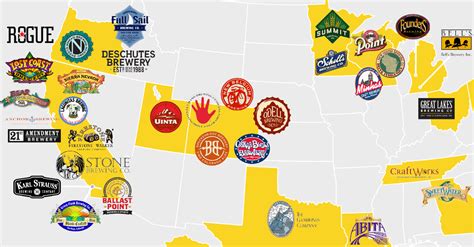 Map The Top 50 Us Craft Breweries In 2014 Vinepair