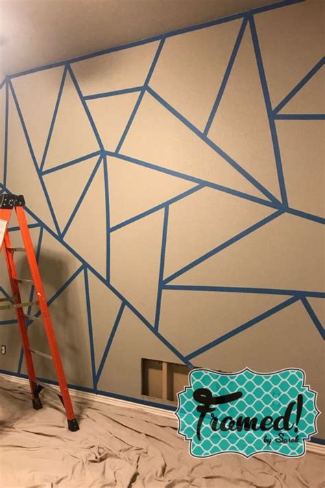 Geometric Wall Paint Diy Geometric Wall Paint Accent Wall Bedroom Paint Geometric Wall