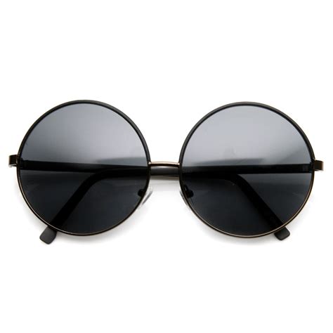 womens designer inspired super round oversize two tone sunglasses 9408 round metal sunglasses