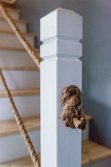 It fits perfectly and it adds texture and style to the staircase. DIY Rope Stair Railing | Diy stair railing, Outdoor stair ...