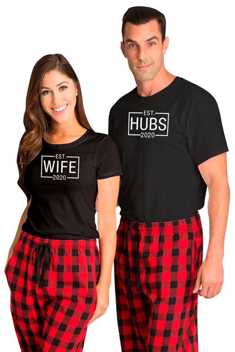 Plaid Flannel Matching Couple Hubs And Wife Pajamas Matching Pajamas