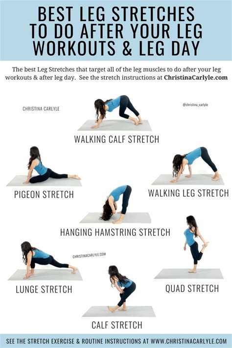 A Woman Doing Yoga Poses With The Words Best Leg Stretches To Do After Your Leg Workouts
