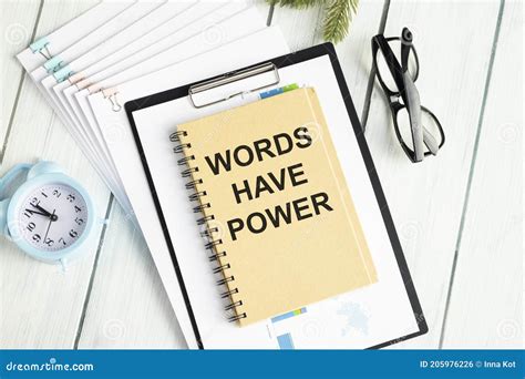 Words Have Power Text On Notebook With Stock Photo Image Of Persuade