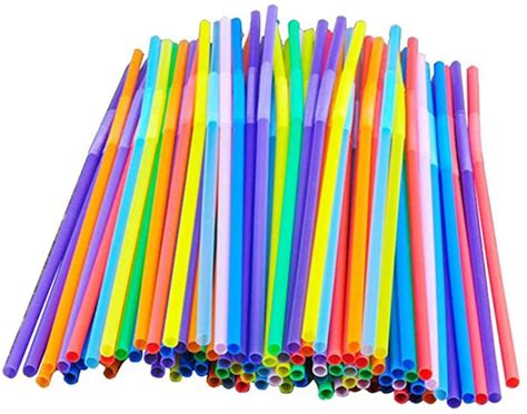 Colorful Extra Long Flexible Bendy Party Disposable Plastic Drinking