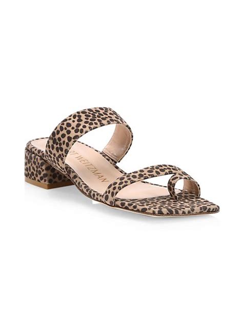 Shop Stuart Weitzman Maisie Leopard Print Mules Saks Fifth Avenue