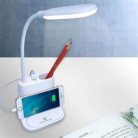 Multifunctional Led Touch Desk Lamp Pen Holder Phone Stand Usb